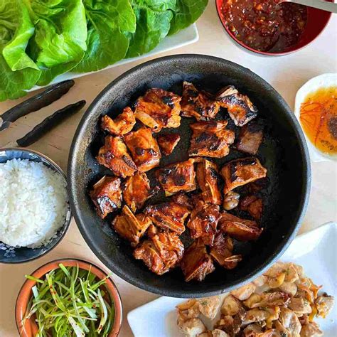 Samgyupsal (Korean BBQ Pork Belly) .